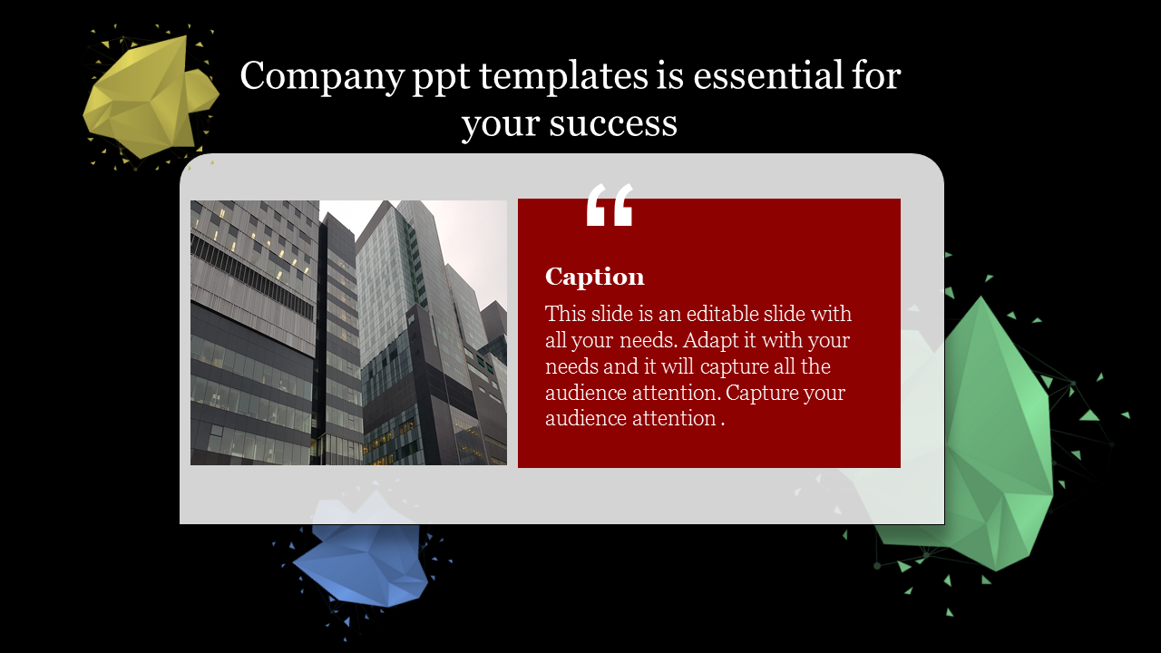 Free - Company PowerPoint Templates With Dark Back Ground